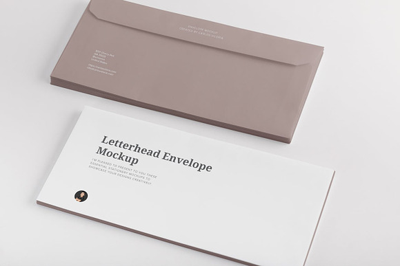 Letterhead Envelope Mockup 02 in Branding Mockups - product preview 3