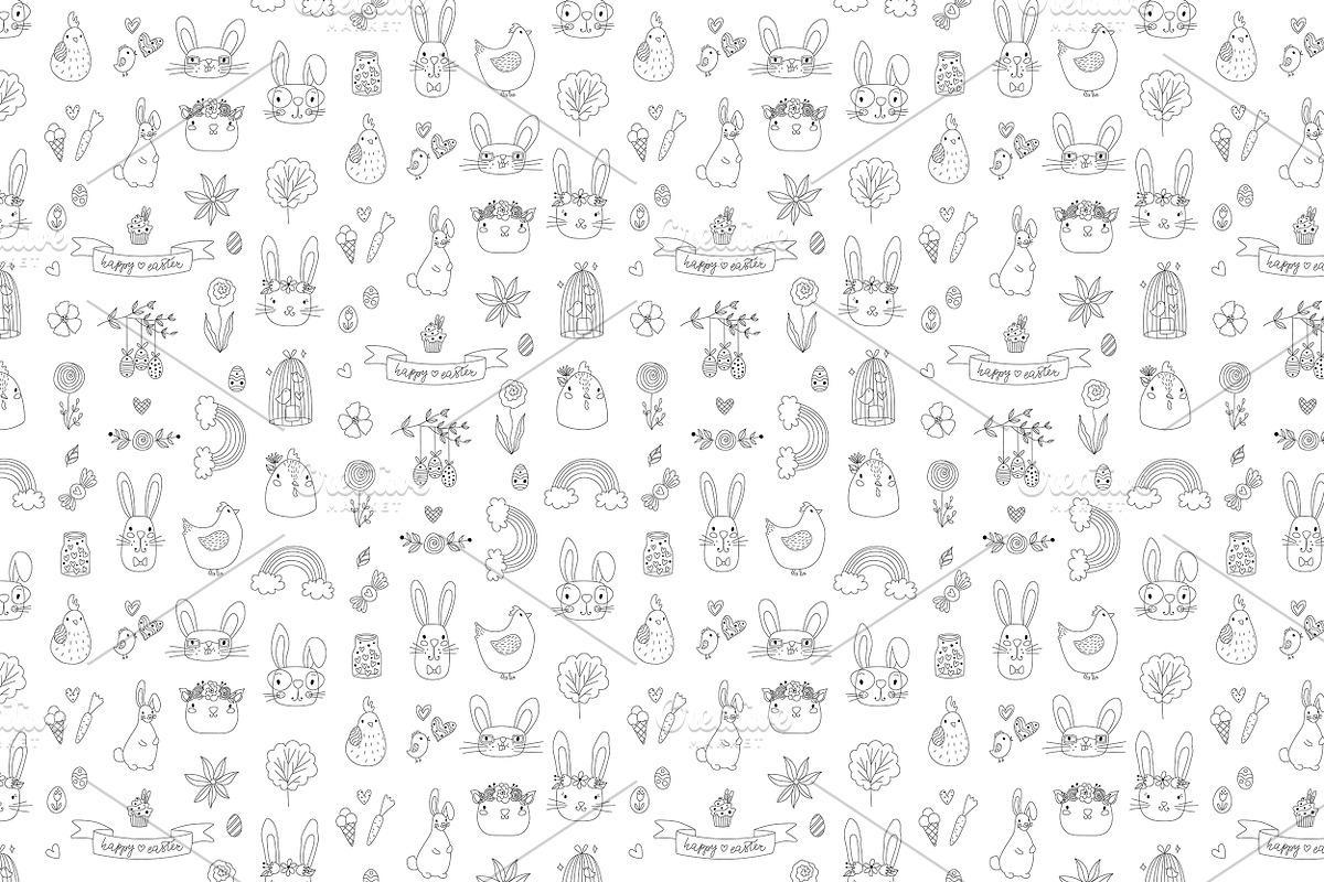 Easter Doodle Repeating Pattern in Patterns - product preview 8