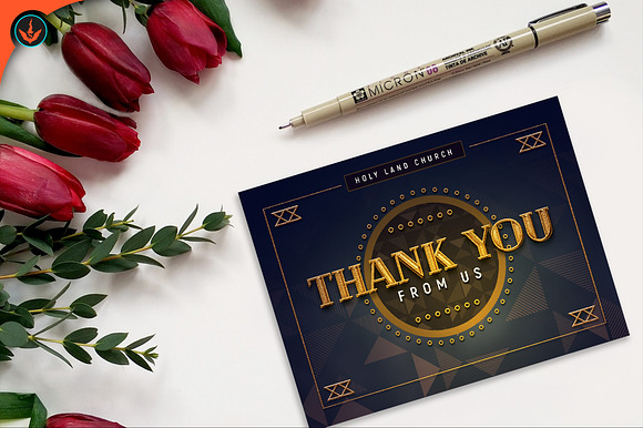 Gold Art Deco Gala Thank You Card in Card Templates - product preview 3
