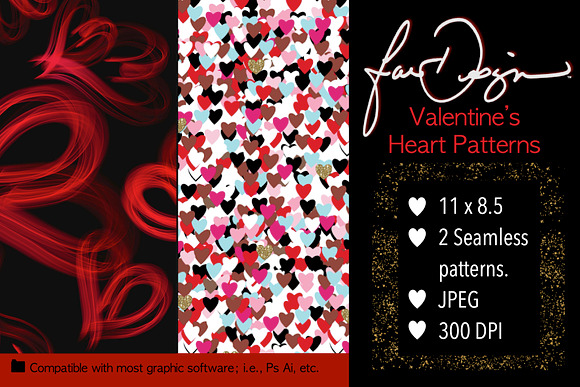 Valentine's Heart Patterns in Patterns - product preview 2