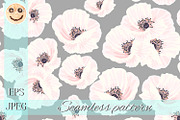 White anemones on the pink seamless