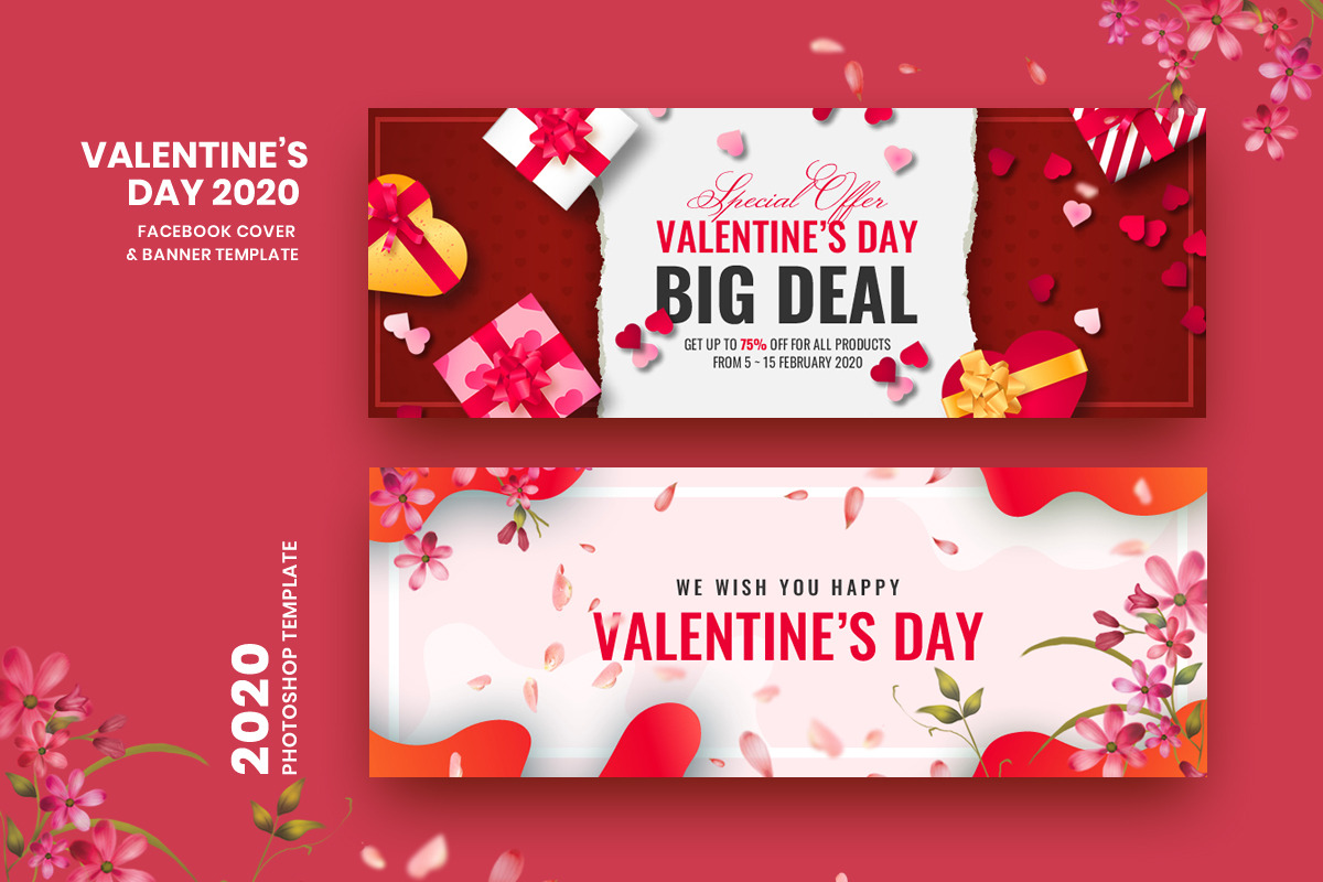 Valentine FB Cover & Banner Template in Facebook Templates - product preview 8
