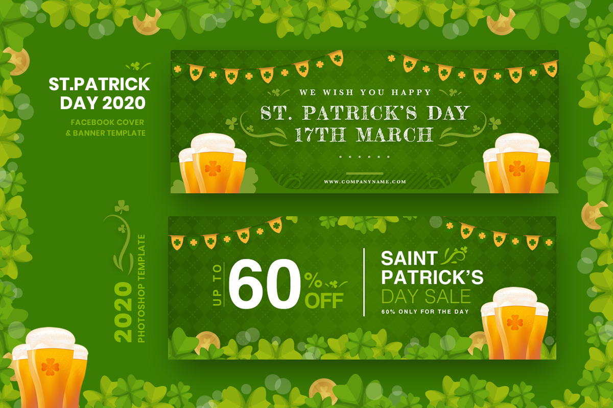 ST. Patrick Day FB Cover & Banner in Facebook Templates - product preview 8