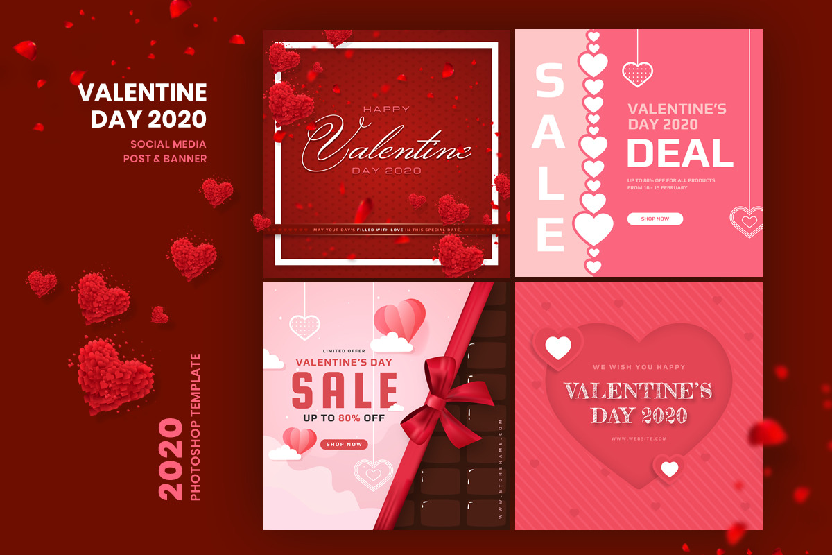 Valentine Social Media Post Template in Instagram Templates - product preview 8