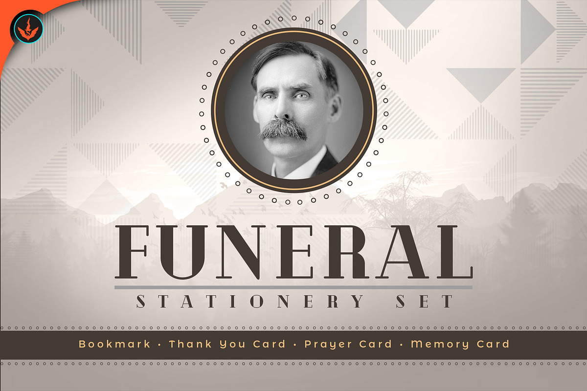 Art Deco Funeral Stationery Set in Templates - product preview 8