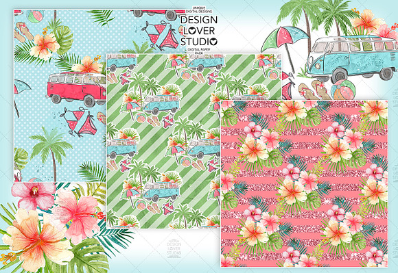 Go to the Beach digital paper pack in Patterns - product preview 1