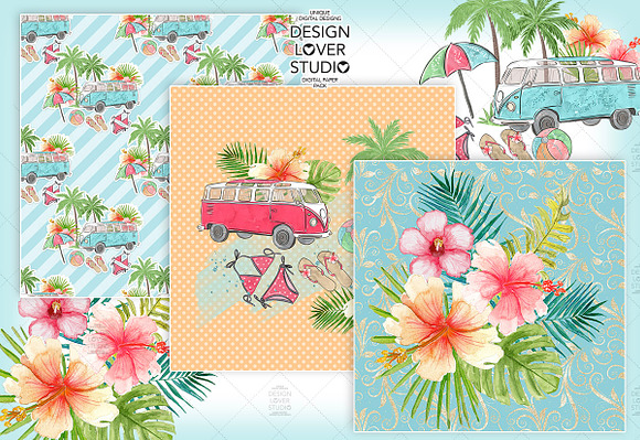 Go to the Beach digital paper pack in Patterns - product preview 3