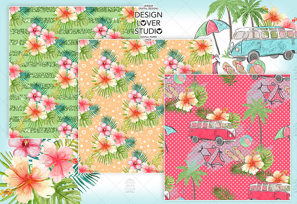 Go to the Beach digital paper pack in Patterns - product preview 4