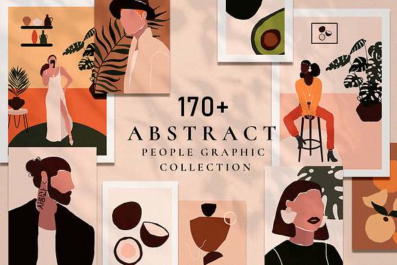 ABSTRACT PEOPLE prints modern art in Illustrations - product preview 11