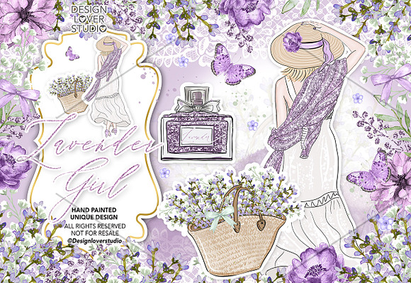 Lavender Girl design in Illustrations - product preview 1