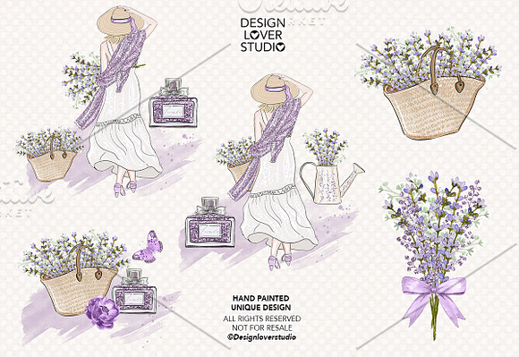 Lavender Girl design in Illustrations - product preview 2