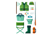 fishing collection. equipment for