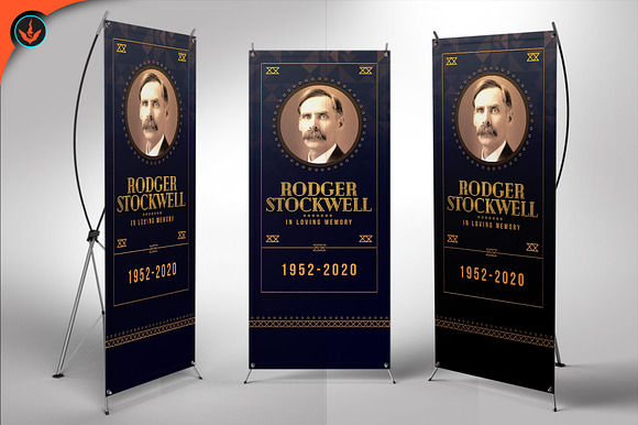 Art Deco Funeral Roll Up Banner in Templates - product preview 1