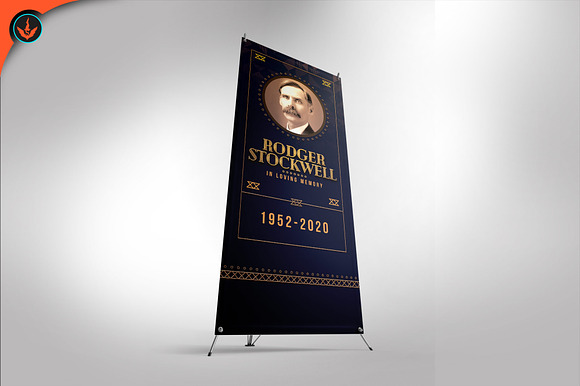 Art Deco Funeral Roll Up Banner in Templates - product preview 2