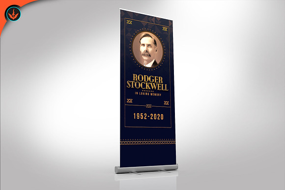 Art Deco Funeral Roll Up Banner in Templates - product preview 3