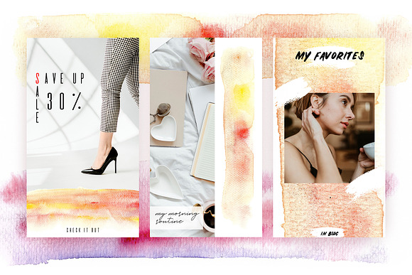 Watercolor Instagram Stories in Instagram Templates - product preview 1