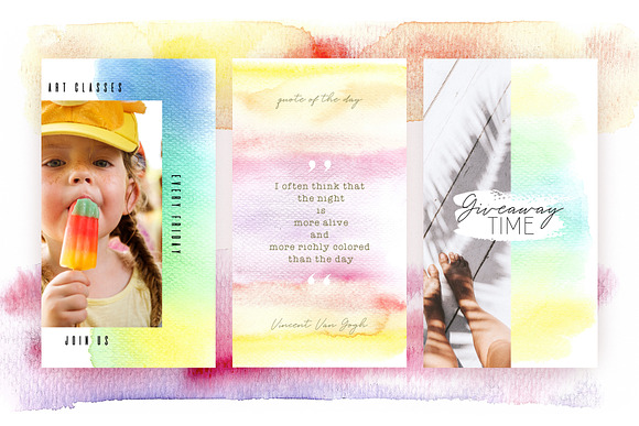 Watercolor Instagram Stories in Instagram Templates - product preview 5