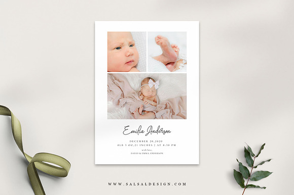 Birth Announcement Template BA026 in Card Templates - product preview 1