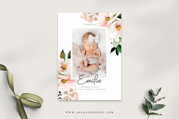 Birth Announcement Template BA026 in Card Templates - product preview 2