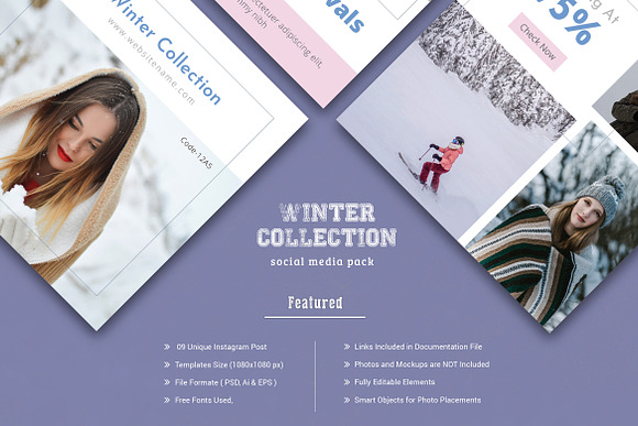 Winter Sale Social Media Pack in Instagram Templates - product preview 2