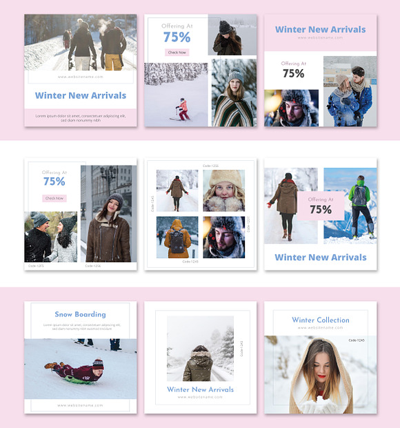Winter Sale Social Media Pack in Instagram Templates - product preview 3