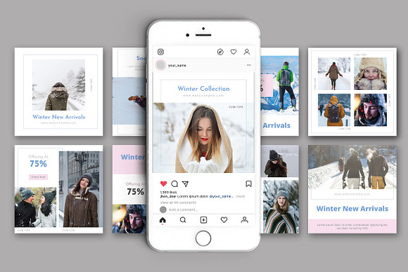 Winter Sale Social Media Pack in Instagram Templates - product preview 5
