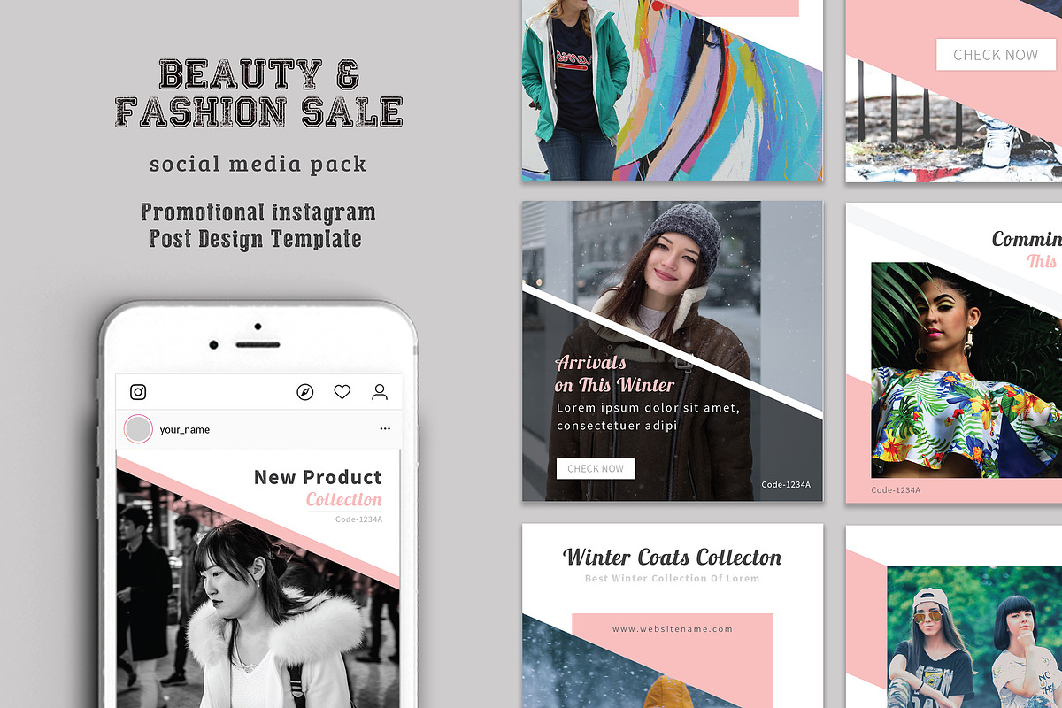 Modern Social Media Pack For Fashion in Instagram Templates - product preview 8