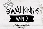Walking Wind -A funky font + Doodles