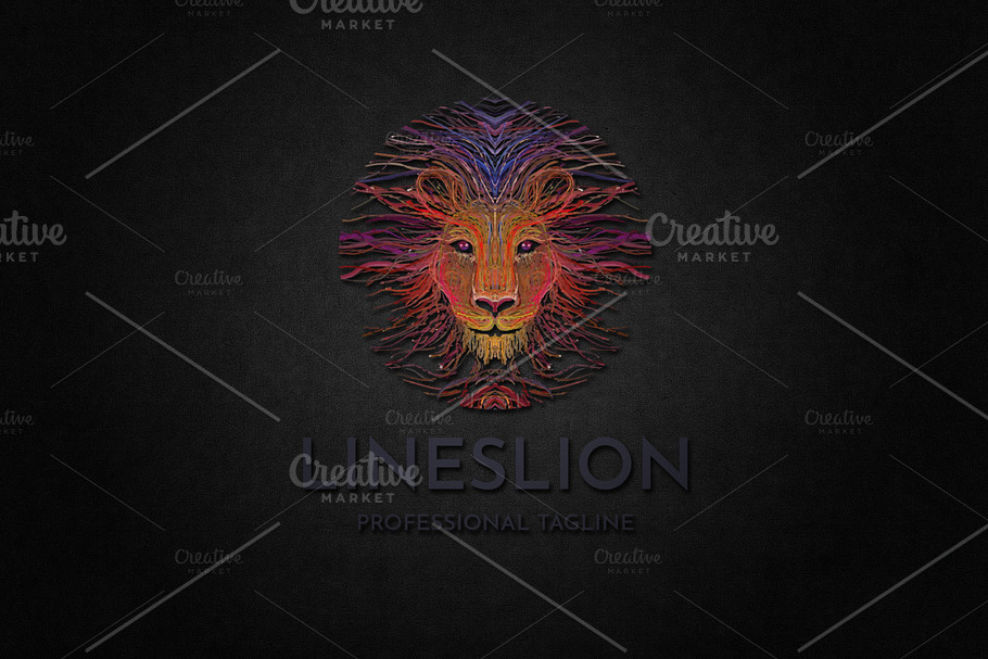 Lines Lion Logo in Logo Templates - product preview 8