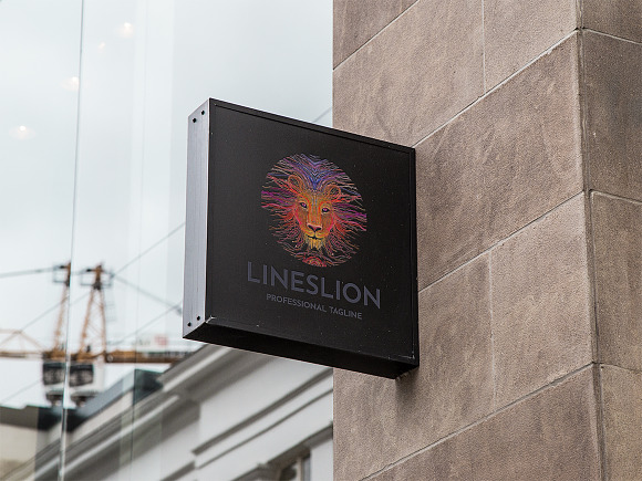 Lines Lion Logo in Logo Templates - product preview 2