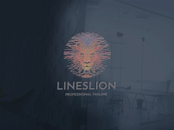 Lines Lion Logo in Logo Templates - product preview 4