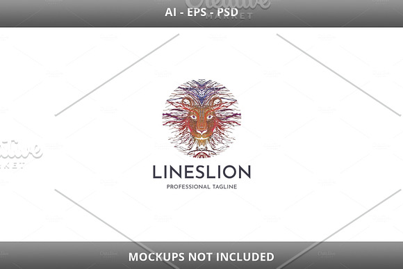 Lines Lion Logo in Logo Templates - product preview 5