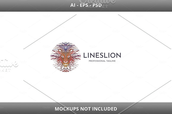 Lines Lion Logo in Logo Templates - product preview 6
