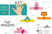 Vector animals as finger puppets