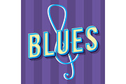 Blues vintage 3d vector lettering