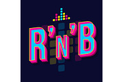 RnB vintage 3d vector lettering