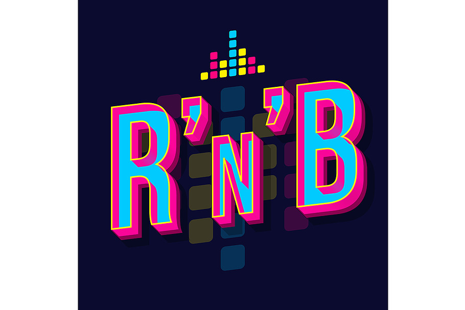 RnB vintage 3d vector lettering in Add-Ons - product preview 8
