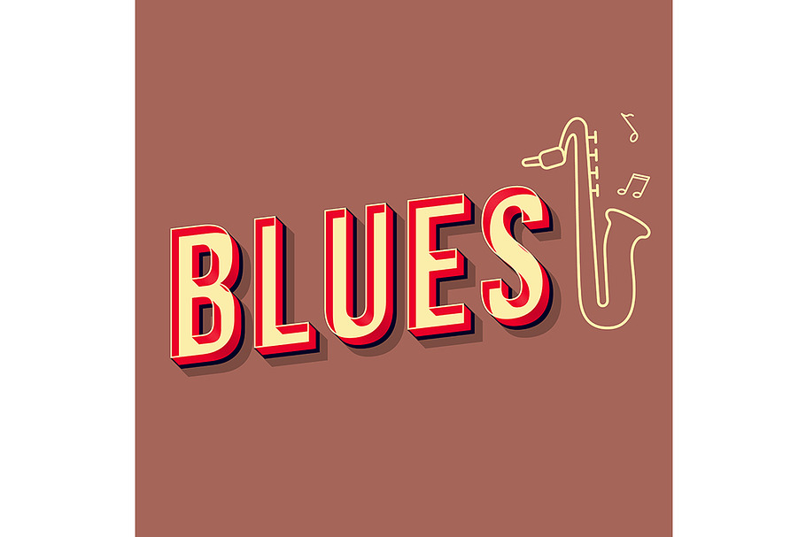 Blues vintage 3d vector lettering in Add-Ons - product preview 8