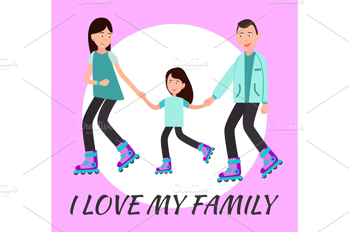 I Love my Family Poster Circle for in Illustrations - product preview 8