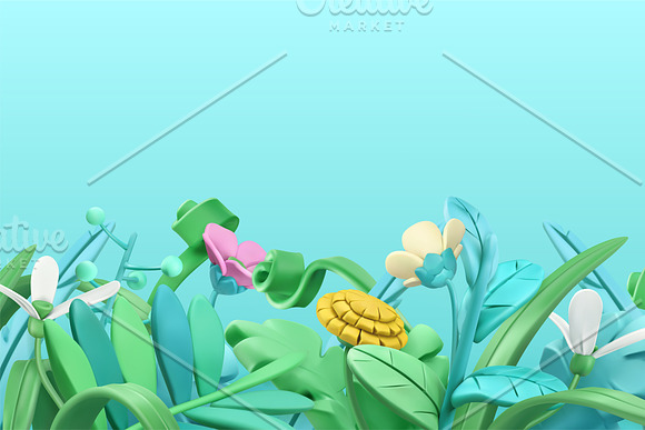 Spring grass, flowers, background in Illustrations - product preview 1