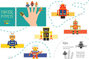 Finger puppet vector robots