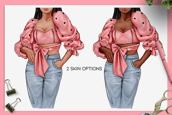 Fashion Illustration Spring Clipart in Illustrations - product preview 2