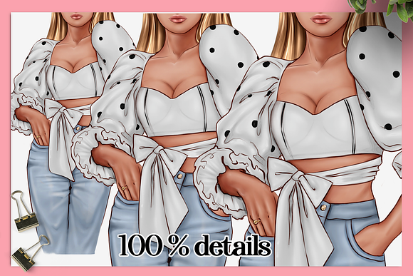 Fashion Illustration Spring Clipart in Illustrations - product preview 4