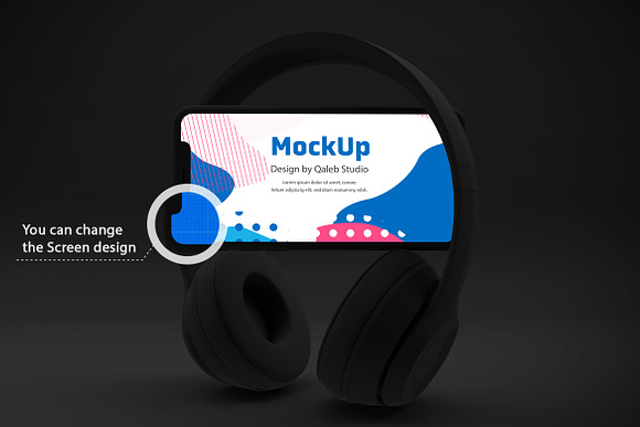 Dark iPhone Music App Mockup in Mobile & Web Mockups - product preview 1