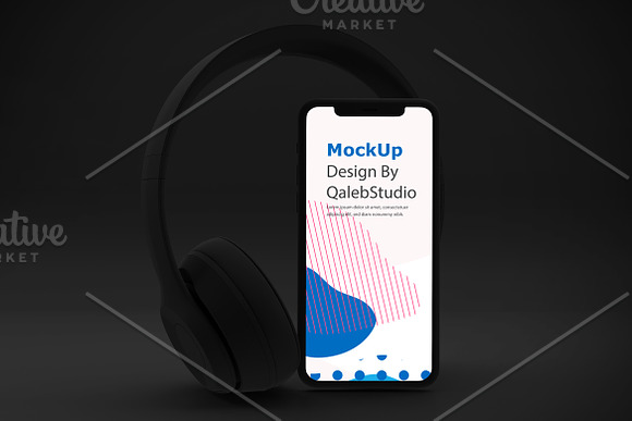 Dark iPhone Music App Mockup in Mobile & Web Mockups - product preview 2