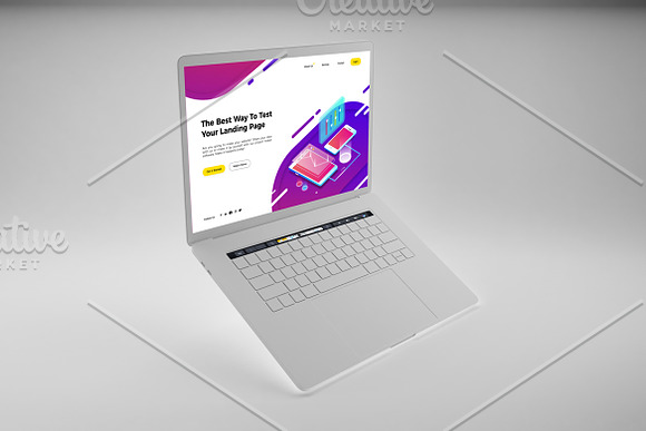Clean Macbook Pro Mockup V.2 in Mobile & Web Mockups - product preview 6