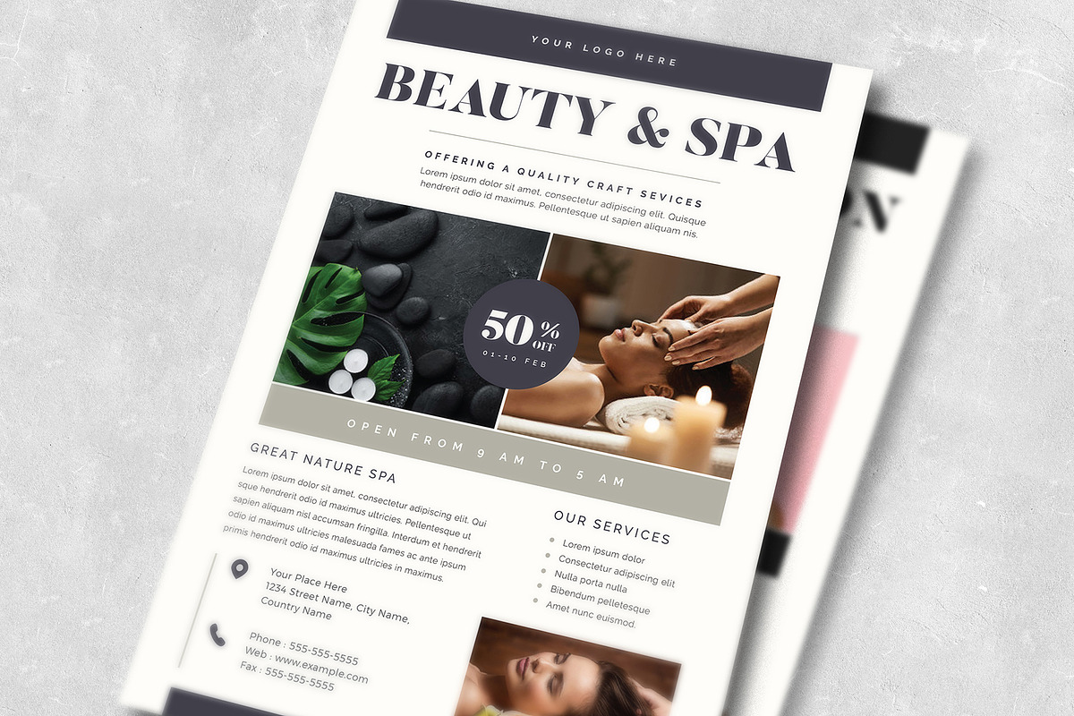 Beauty & Spa Flyer in Flyer Templates - product preview 8
