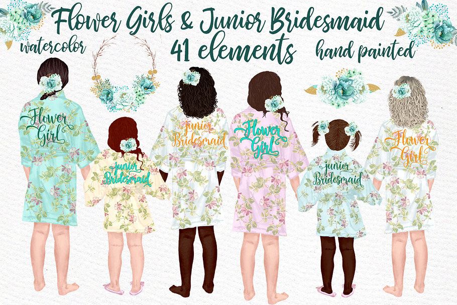 Flower girls Junior Bridesmaids in Illustrations - product preview 8