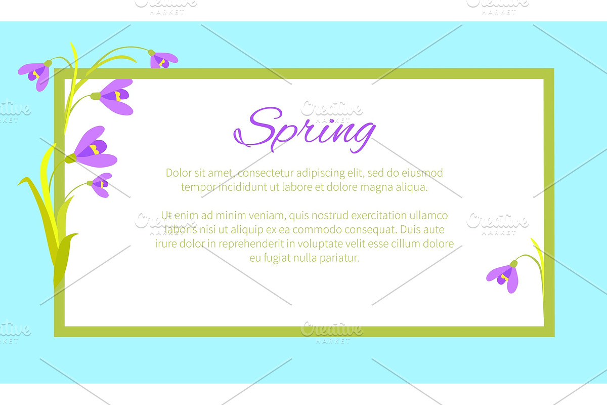 Violet Flowers in Corners of Frame in Illustrations - product preview 8