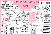 Valentine's Day grunge ink clipart